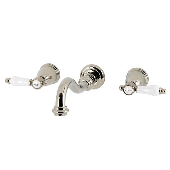Kingston Brass KS3026BPL Bel-Air Two-Handle Wall Mount Roman Tub Faucet, Polished Nickel