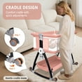 thumbnail image 6 of Baby Bassinet, Adjustable Baby Bedside Sleeper Bassinet with 360°Wheel, Baby Cradle for Infant,0-6 Months,Pink, 6 of 11
