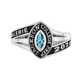 thumbnail image 2 of Order Now for 2025 Graduation, Freestyle Women's Platinum Plated Celebrium Marquise Tailored Class Ring, Personalized, High School or College Graduation, 2 of 8