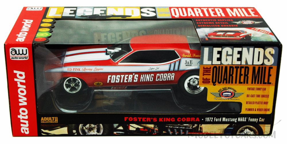 Auto World NHRA Legends L.A Hooker Ford Mustang Funny HO SlotCar Body Fit 4 Gear