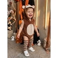 thumbnail image 6 of RUINIXCW Newborn Baby Boy Girl Halloween Monkey Costume Kids Infant Fall Winter Cosplay Outfit Warm Sleeveless Hooded Zipper Romper Stockings Set, 6 of 10