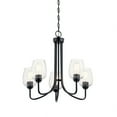 thumbnail image 4 of 5 Light Medium Chandelier 22.75 Inches Tall By 24.25 Inches Wide-Black Finish-Clear Seeded Glass Color   -Traditional Installation Kichler Lighting, 4 of 6