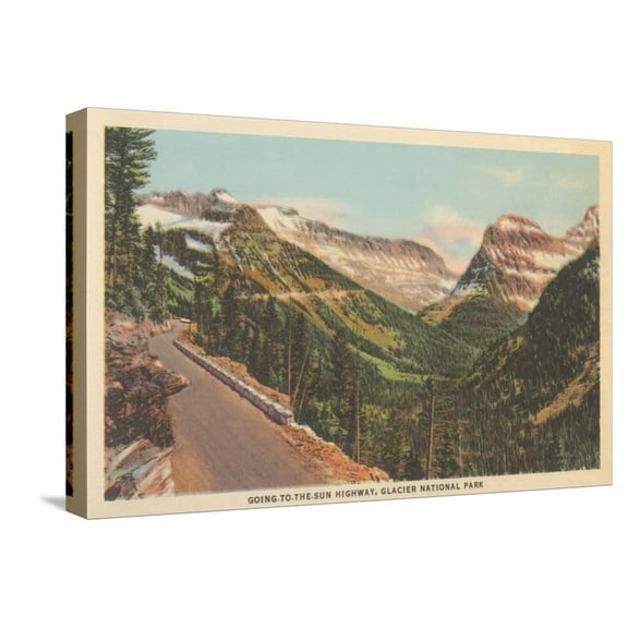 Art.com Going-To-The-Sun Highway, Glacier Park Stretched Canvas Print Wall Art, 24" x 16"