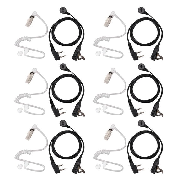 6X 2 Broches Micro Casque Tube Acoustique Caché Oreillette Intra-Auriculaire pour UV-5R -888S CB Radio Accessoires