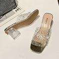 thumbnail image 4 of VerPetridure Womens Wedge Sandals Women's Fashion Casual Transparent Crystal Square Heels Outdoor Slippers Shoes, 4 of 9