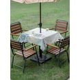 thumbnail image 4 of Outdoor Tablecloth with Umbrella Hole for Patio/Picnic/Party/Camping, Summer Marine Life Waterproof Table Cloth Square Cover Washable, Ocean Coastal Weeping Corals Starfish (54"x 54"), 4 of 9