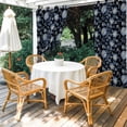 thumbnail image 4 of Outdoor Curtains for Patio Waterproof, Navy Blue Flowers Outdoor Privacy Panels Grommet, Spring Floral Elegant Pastoral Blackout Outside Curtains for Porch/Cabana/Pergola/Gazebo 54"x95", 2 Panels, 4 of 8