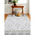 thumbnail image 6 of Bashian R131-IVGY-4X6-AL125 3 ft. 6 in. x 5 ft. 6 in. Valencia Collection Transitional 100 Percent Wool Hand Tufted Area Rug, Ivy & Grey, 6 of 6
