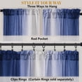 thumbnail image 3 of OVZME Cyan Blue Ombre Print Crushed Sheer Curtains 84 Inch 2 Panels, Light Filtering Window Drapes for Living Room Bedroom, Rod Pocket, Each 42Wx84L Inch, 3 of 4