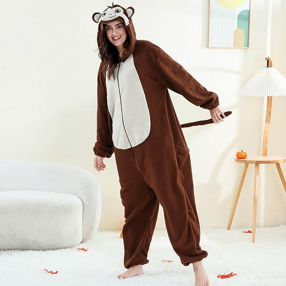 Stylish Family Matching Monkey Print Pajama Set Comfortable Bodysuit For Home Wear And Special Events With All Season Versatility