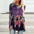 thumbnail image 2 of YUGYXL Women's Midsummer Witches T-Shirt Halloween Witch Party Shirts Long Tunics Tops to Wear with Leggings Red XXXL, 2 of 5