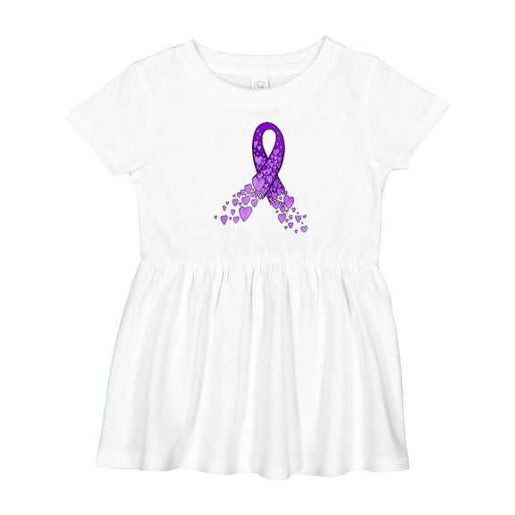 Inktastic Alzheimer's Awareness Purple Ribbon Made of Heart Girls Baby Dress