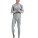 thumbnail image 2 of Conjuntos de ropa interior térmica para hombre, cuello medio liso, mangas largas, pantalones con cintura elástica, conjunto de ropa interior cálida de alta elasticidad, traje de poliéster para hombre, 2 of 3