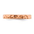 thumbnail image 4 of 925 Sterling Silver Rose Gold Stackable Ring Textured, 4 of 8