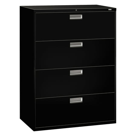 HON 600 Series Four-Drawer Lateral File, 42w x 19-1/4d, Black