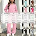 thumbnail image 4 of HCNTES Baby Girl Clothes Winter Toddler Girls Fall Outfit Sets, Baby Girl 5T 6T 7T 8T 9T 10T 2PCS Sports Suit Long Sleeve Solid Hooded Sweatshirts And Wide Leg Joggers Tracksuit, 4 of 5