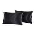 thumbnail image 2 of Fundas de almohada refrescantes Poliéster 1 par Fundas de almohada de tamaño estándar Fundas de almohada para viajes Boda Hotel Negro perfecl, 2 of 8