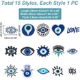thumbnail image 2 of 15 Pcs Evil Eye Embroidery Patches for Clothes Blue Evil Eye Applique Patch Hamsa Hand Evil Eye Iron Sew on Applique for Clothes Jackets Jeans Bags DIY Embroidery Garment Accessory, 2 of 9