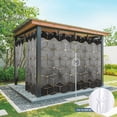 thumbnail image 4 of 1 Panel Outdoor Curtains for Patio Waterproof 54"x108" Ombre Gray Geometric Weatherproof Privacy Outsides Curtains, Modern Abstract Art Grommet Thermal Drapes for Cabana Porch Pergola, 4 of 8