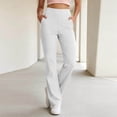 thumbnail image 2 of Womens High Waisted Yoga Pants Straight Leg Leggings Petite Regular, Side Pockets, Slim Fit, Solid Color, Women's Yoga Legging, Bell Bottom,Work Lounge Daily, 2 of 7