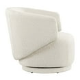 thumbnail image 3 of Swivel Armchair Chair, Ivory White, Fabric, Living Kitchen Cafe Bistro Hospitality Restaurant, Modern Contemporary HB34745, 3 of 9