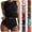 Black, variant on 2 Piece Summer Tankini Sets for Womens Beach Athletic Padded Bra Tank Tops With Bodyshort Vacation Casual Ruffle Hem Swimsuits