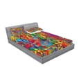 thumbnail image 2 of Ambesonne Modern Fitted Sheet & Pillow Sham Set, Rainbow Circled Pattern, Full, Multicolor, 2 of 2