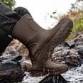 thumbnail image 4 of Xfvqtps Womens Mid-Calf Rain Boots Pull on Round Toe Waterproof Shoes for Gardening Camping Kitchen Daily Errands, 4 of 8