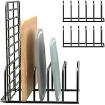 OFEFE 2 Pack Cutting Board Organizer,Holder Rack Baking Cookie Pan Sheets Cooling Small Racks Storage Stand for Kitchen Cabinet Countertop Bakeware Organizer 7.08 x 5.51 x 3.15 in(Black)