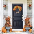 thumbnail image 2 of Wangscanis Halloween Simulation Garland, Maple Leaf Pine Cone Burlap Bow, 2 of 9
