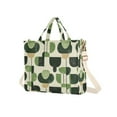 thumbnail image 7 of FORMRS Womens Corduroy Tote Bag Crossbody Shoulder Handbag with Pocket, Green Circle, 7 of 7