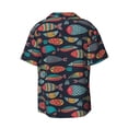 thumbnail image 5 of Uemuo Colorful Fish Pattern Cotton Linen Short Sleeve Shirts,Casual Lightweight Button Down Shirts,Vacation Beach Summer Tops-X-Large, 5 of 7
