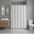 thumbnail image 6 of Serafina Home Decorative Sheer Fabric Shower Curtain for Bathroom: White Embroidered Botanical Design Metallic White Threading, 6 of 6
