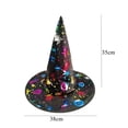 thumbnail image 3 of Sombreros de bruja de Halloween para adultos y niños, 1 piezas, sombrero de bruja, cinta de Mascarada, gorra puntiaguda superior, decoración de fiesta de Halloween, accesorios de Cosplay, 3 of 4