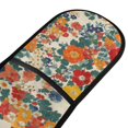 thumbnail image 4 of Yayeee Double Oven Mitt Kitchen Heat Resistant Baking 35" x7" Quilted Glove, Orange Japanese Flowers Pattern, 4 of 6