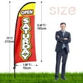 thumbnail image 2 of QSUM Open Saturday Themed Swooper Flag, 7FT Open Saturday Banner Feather Flag with Carbon Fiber Pole Kit/Ground Stake, Open Saturday Signs for Business Advertising, 2 of 7