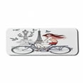 thumbnail image 1 of Eiffel Tower Computer Mouse Pad, Illustration of a Woman on Alexander III Bridge in Paris Riding a Bike, Rectangle Non-Slip Rubber Mousepad Large, 31" x 12" Gaming Size, Grey Red Peach, by Ambesonne, 1 of 2