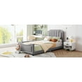 thumbnail image 6 of Twin Size Upholstered Daybed - Gray, Classic Stripe Headboard, Sturdy, No Box Spring, Easy Assembly, Versatile Decor, 6 of 13