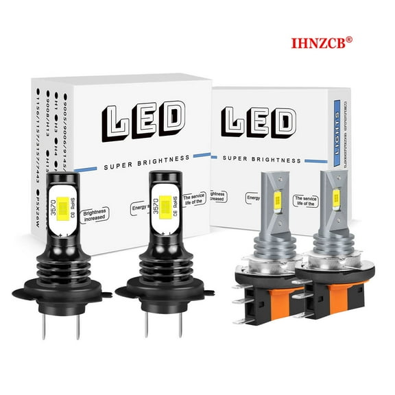 IHNZCB 4PCS H15 H7 High Low Beam LED Headlights Bulbs Super Bright White 6000K Conversion Kit Replacement