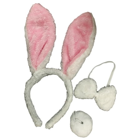 Headband Adapters Kit - White Rabbit Dress Up Kit Headband, Bowtie and Tail
