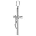 thumbnail image 2 of 1.5 inch Sterling Silver Plain Crucifix Pendant for Men and Women Tubular Flawless High Polished Finish, 2 of 4