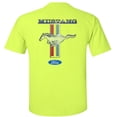 thumbnail image 3 of Fair Game Mustang Racing Stripe Ford T-Shirt, 5.0 Patriotic Shelby Pony Tribar, ford graphic tee-Safety Green-2x, 3 of 6