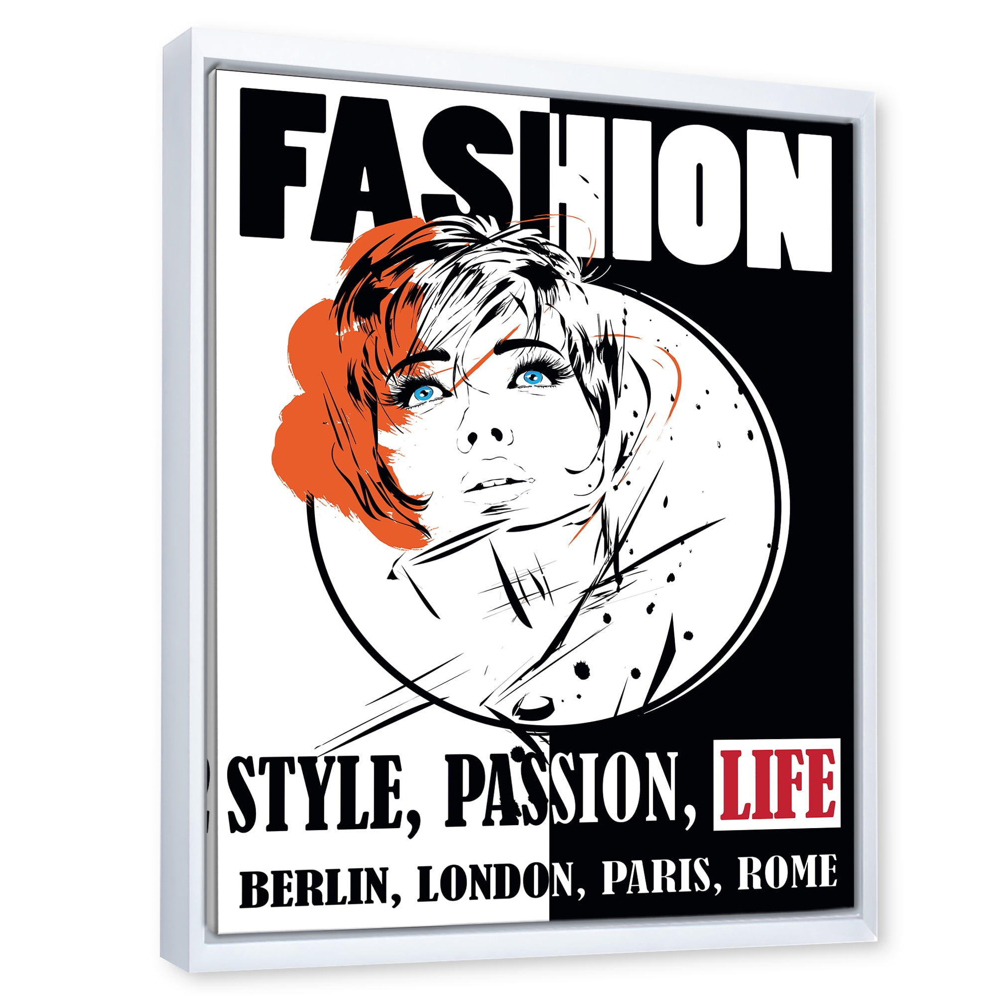 Designart 'Style Passion Life Fashion Woman IV' Vintage Framed Canvas Wall Art Print