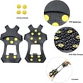thumbnail image 5 of Ice Cleats Snow Traction for Shoes and Boots Ice Snow Crampons Ice Gripper for Walking on Snow and Ice 10-Studs Non Slip Ice Cleats Rubber Overshoe Slip-on Stretch Footwear Winter Hiking Climbing, 5 of 6