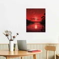 thumbnail image 2 of COMIO  Red Sun Canvas Prints Wall Art Ocean Sea Beach Pictures Paintings Ready to Hang for Living Room Bedroom Home Decorations Modern, 2 of 4