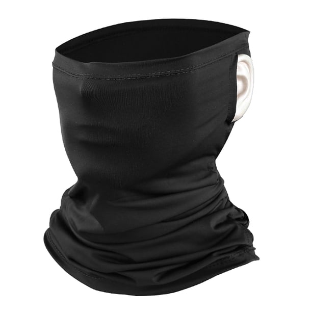 Protector solar para ciclismo al aire libre, gorros refrescantes, protección facial deportiva, polaina para el cuello de seda helada, tipo gancho para la oreja para bicicleta eléctrica (negro) YUNYI BRAND Deportes