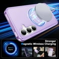 thumbnail image 2 of for Samsung Galaxy S25 Case, with Magnetic Invisible Stand [Military Drop Protection] [Compatible with MagSafe] Shockproof Slim Translucent Anti-Slip Case Cover for Samsung Galaxy S25, Purple, 2 of 6
