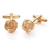 Yoursfs Cufflinks for Men Gold Color Stainless-Steel Cuff Links for Wedding Engagement Gift