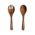 thumbnail image 2 of Acacia Wood Salad Servers - Reusable Eco-Friendly Retro Utensils, 2 of 8