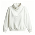 thumbnail image 5 of TGSLY Women's Fall Turtleneck Sweatshirt Lightweight Drop Shoulder Long Sleeve Pullovers Loose Casual Solid Color Loungewear Tops L, 5 of 6